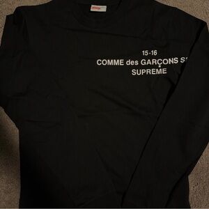 Supreme x COMME des GARÇONS Black Logo Long Sleeve Tee